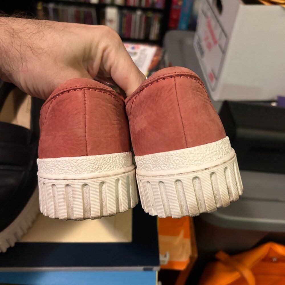 Clarks Mayhill Cove Loafer Platform Loafers Dusty Rose OR Black Leather Size 9.5 - Picture 4 of 12